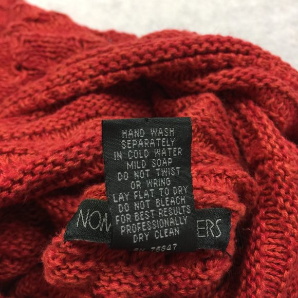 NOMADIC TRADERS Sweater Size S Womans Red Ramie Open Knit Turtleneck Pullover - Picture 5 of 15